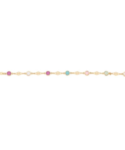 Pulseira folheada a ouro com cristais coloridos - 5512752014