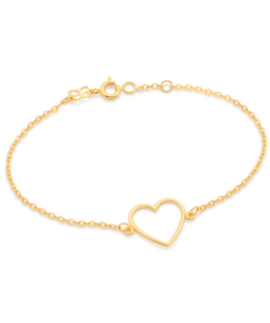 Pulseira com coração folheada a ouro -5517091900