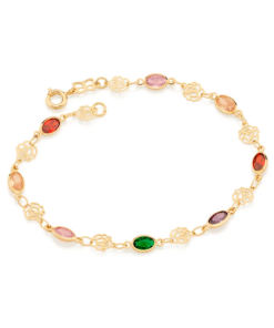 Pulseira folheada a ouro com cristais  5517332014
