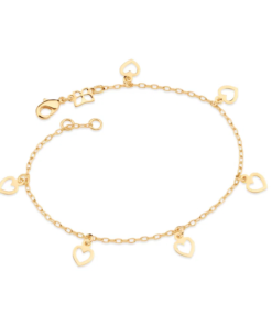 Pulseira corações folheada a ouro - 5520081900