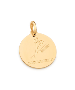Medalha profissão cabelereira folheada a ouro - tam.único 5423260000