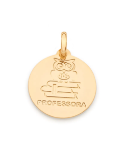 Medalha profissão professora folheada a ouro - tam.único 5423780000