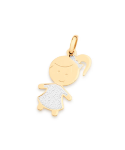 Pingente menina folheado a ouro com aplicação de rhodium - tam.único 5424530000