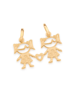 Pingente duas meninas folheado a ouro - tam.único 5426450000