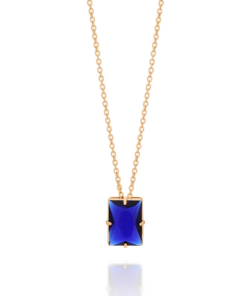 Gargantilha folheada a ouro com cristal retangular -5319295004