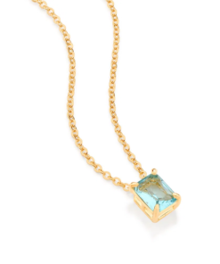 Gargantilha folheada a ouro com cristal retangular - 5321514503