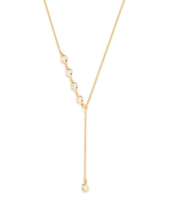 Gargantilha gravata ajustável folheada a ouro com zircônias 5321857006