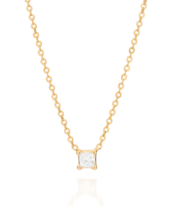 Gargantilha folheada a ouro com zircônia quadrada - 5323535006
