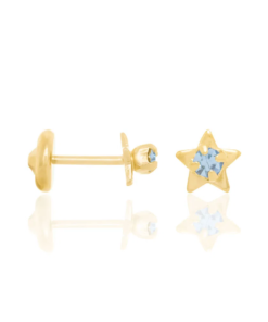 Brinco estrelas infantil folheado a ouro com cristais - tam.único 5207240006