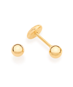 Brinco bola infantil folheado a ouro liso - tam.único 5207970000