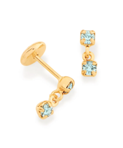 Brinco infantil folheado a ouro com cristais - tam.único 5202480003