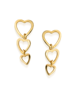 Brinco folheado a ouro corações - tam.único 5234330000