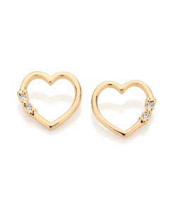 Brinco folheado a ouro coração com zircônias - tam.único 524144000