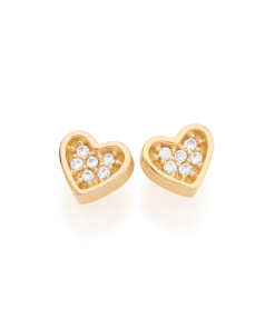 Brinco folheado a ouro com zircônias - tam.único 5252820006