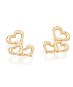 Brinco folheado a ouro corações - tam.único 5262830000