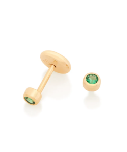 Brinco infantil solitário folheado a ouro com zircônias - tam.único 5263850031