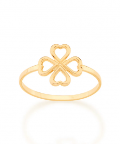 Anel skinny ring trevo de 4 folhas folheado a ouro 5128751200